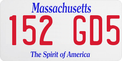 MA license plate 152GD5