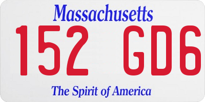 MA license plate 152GD6