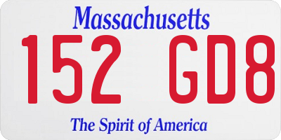 MA license plate 152GD8
