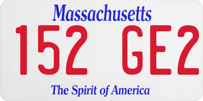 MA license plate 152GE2