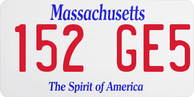 MA license plate 152GE5