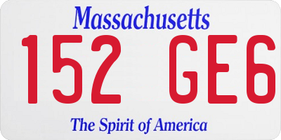 MA license plate 152GE6