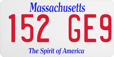 MA license plate 152GE9