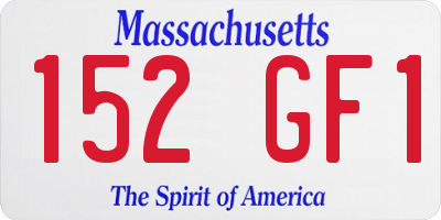 MA license plate 152GF1