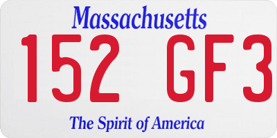 MA license plate 152GF3