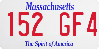 MA license plate 152GF4