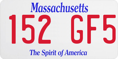 MA license plate 152GF5