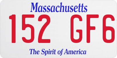 MA license plate 152GF6
