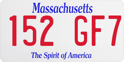 MA license plate 152GF7