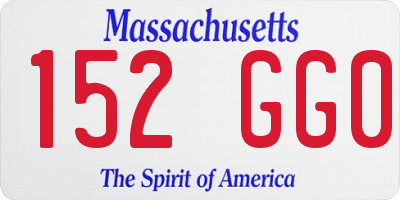 MA license plate 152GG0