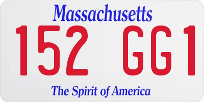 MA license plate 152GG1