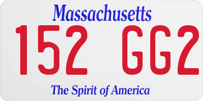 MA license plate 152GG2