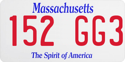 MA license plate 152GG3