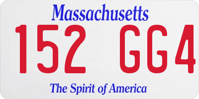 MA license plate 152GG4