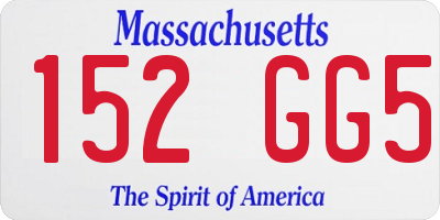 MA license plate 152GG5