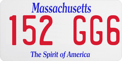 MA license plate 152GG6