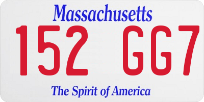 MA license plate 152GG7