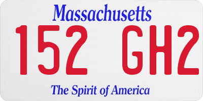 MA license plate 152GH2