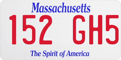 MA license plate 152GH5