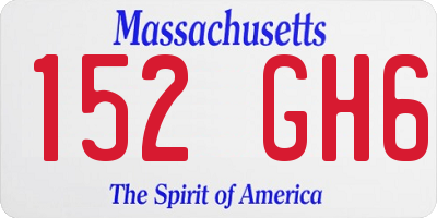 MA license plate 152GH6