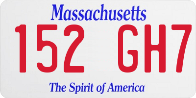 MA license plate 152GH7