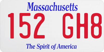 MA license plate 152GH8