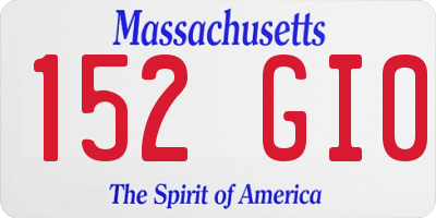 MA license plate 152GI0