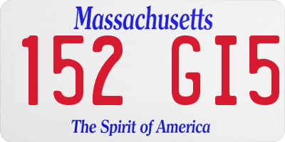 MA license plate 152GI5