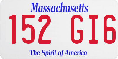 MA license plate 152GI6