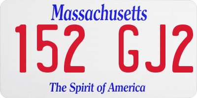 MA license plate 152GJ2