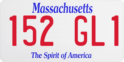 MA license plate 152GL1