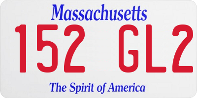 MA license plate 152GL2