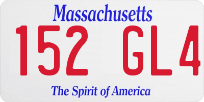 MA license plate 152GL4