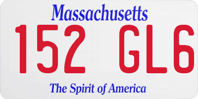 MA license plate 152GL6