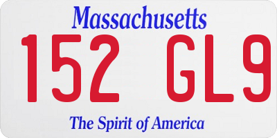 MA license plate 152GL9