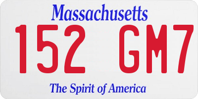 MA license plate 152GM7