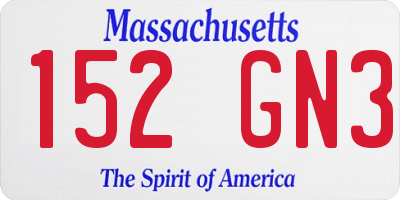 MA license plate 152GN3