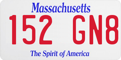 MA license plate 152GN8