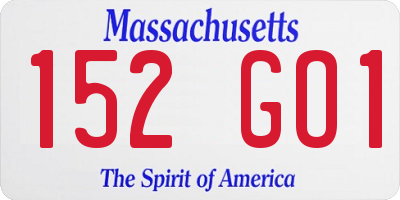 MA license plate 152GO1