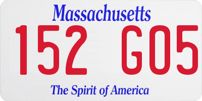 MA license plate 152GO5