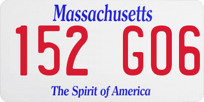 MA license plate 152GO6