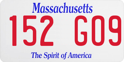 MA license plate 152GO9