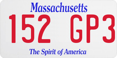 MA license plate 152GP3