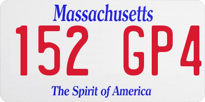 MA license plate 152GP4