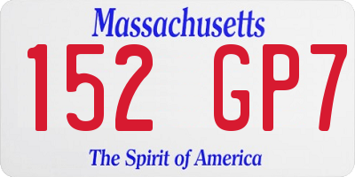 MA license plate 152GP7