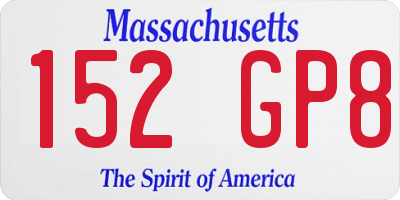 MA license plate 152GP8