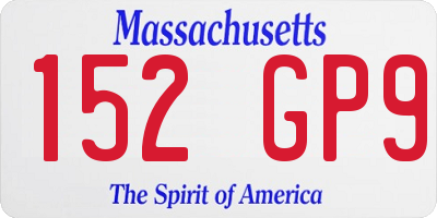 MA license plate 152GP9
