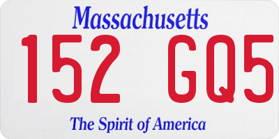 MA license plate 152GQ5