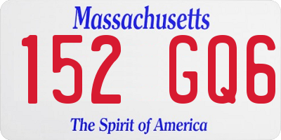 MA license plate 152GQ6