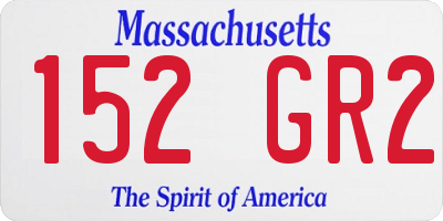 MA license plate 152GR2